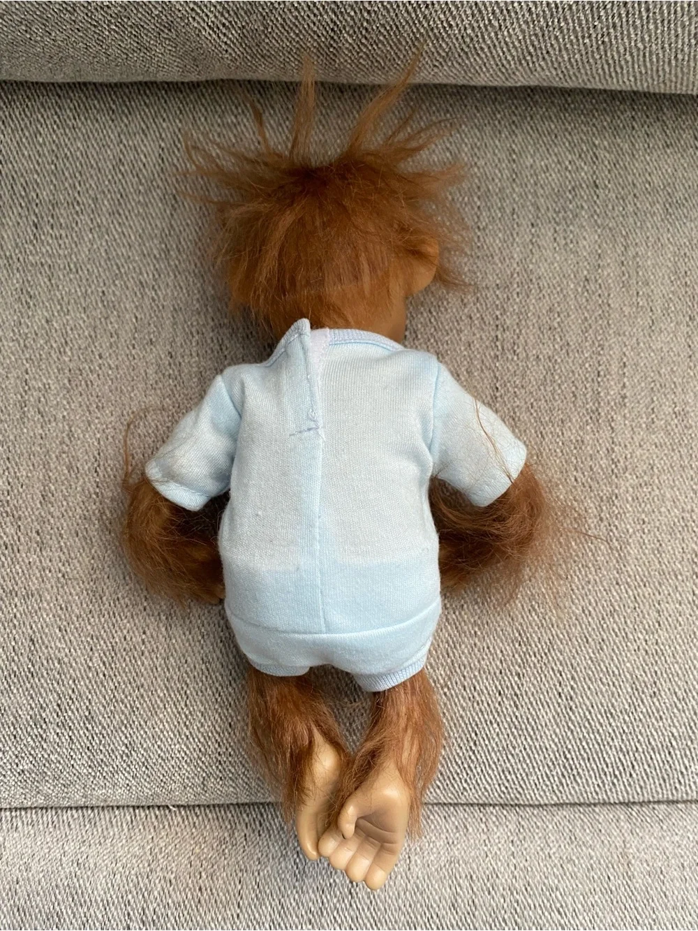 Vintage 1994 Small Monkey stuff plush with “Trouble” Outfit from Double Trouble